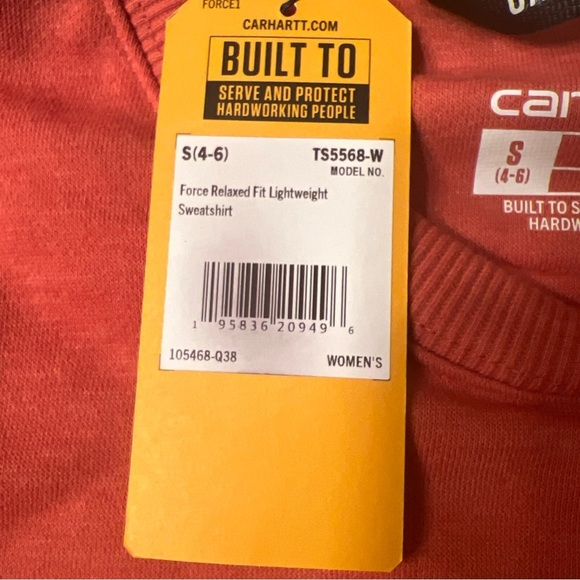 NWT Carhartt Force Women's Relaxed Fit Sweatshirt Small Run Jog Walk 🔥$50 (V) - Picture 5 of 7